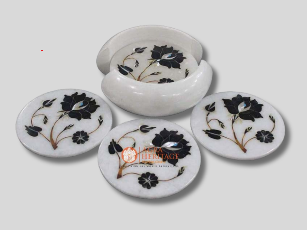 Dining Table Decor Floral Tea Cup Coaster Set